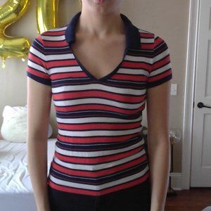 American Eagle Striped Short Sleeve Tee